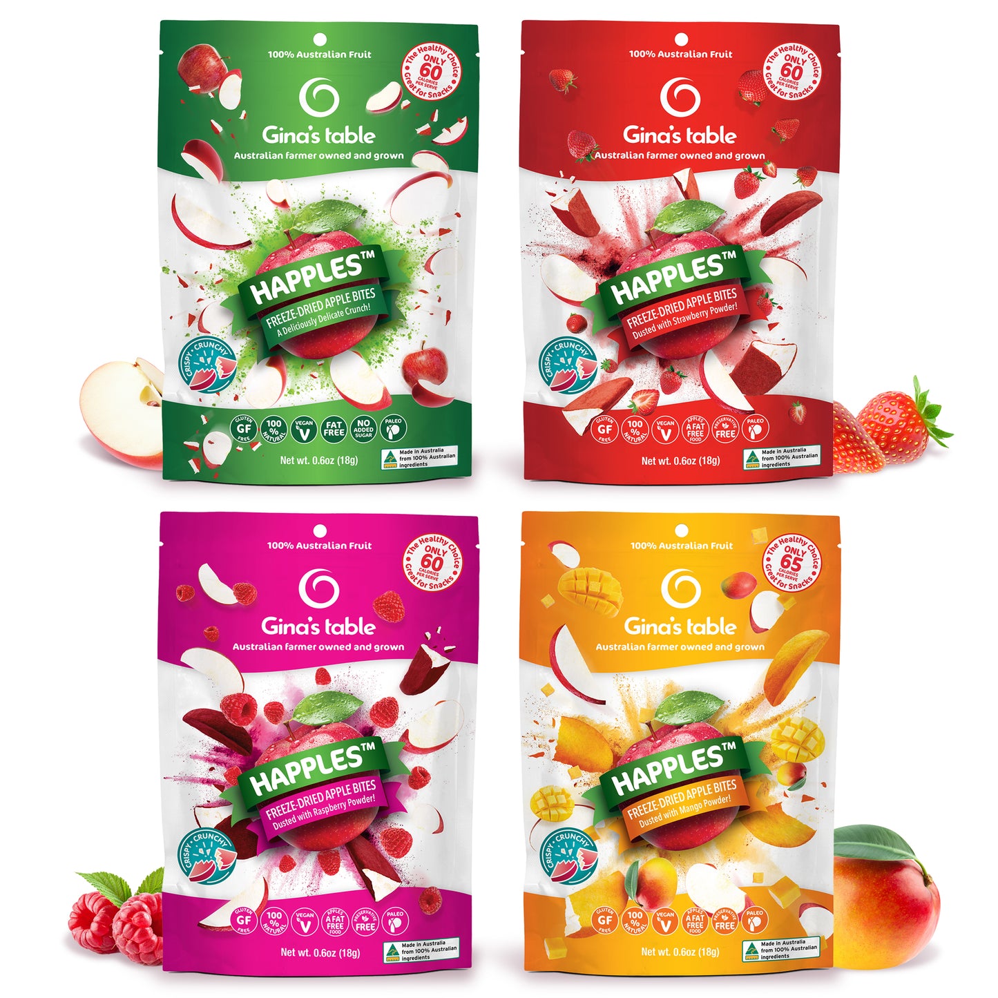 Freeze Dried Apples Variety Pack (4 pack)