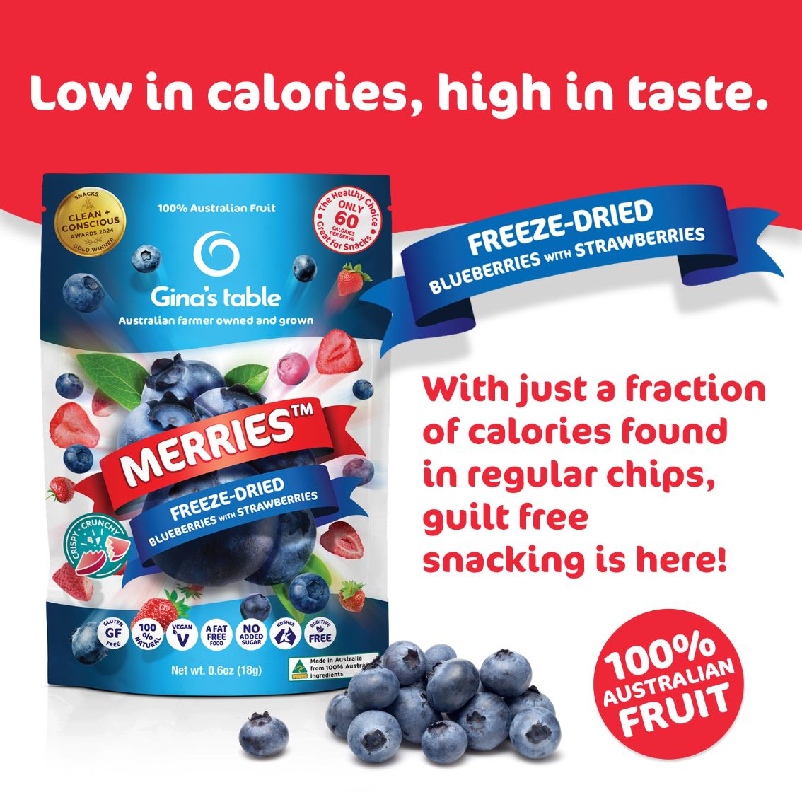 Freeze Dried Blueberries with Strawberries