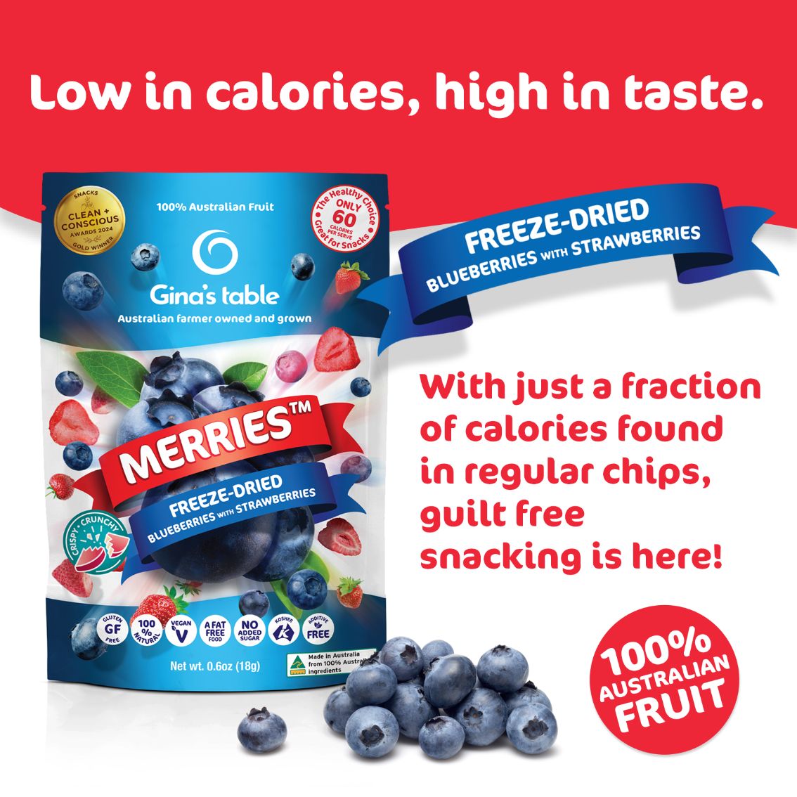 Freeze Dried Blueberries with Strawberries - 10 pack