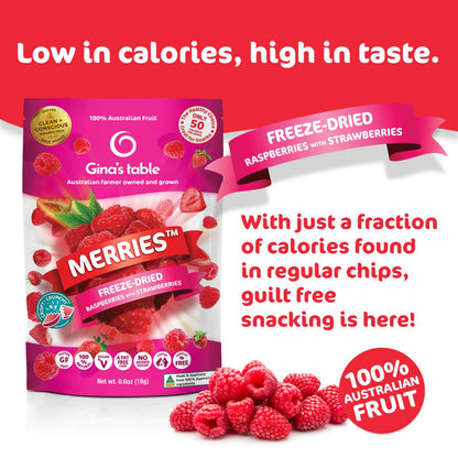 Freeze Dried Raspberries with Strawberries - 10 pack