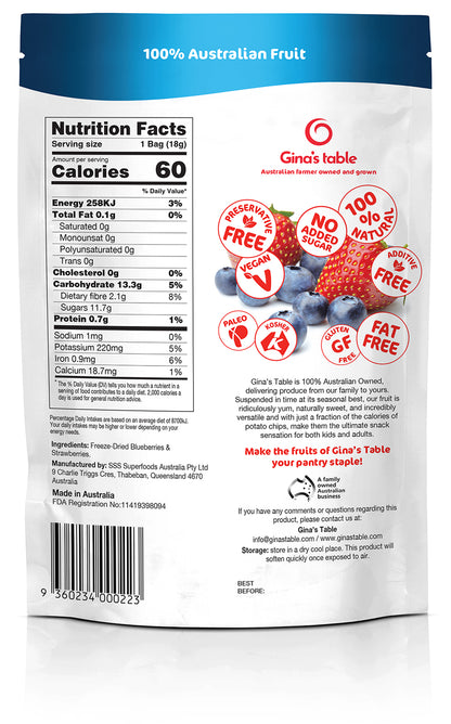 Freeze Dried Blueberries with Strawberries - 10 pack