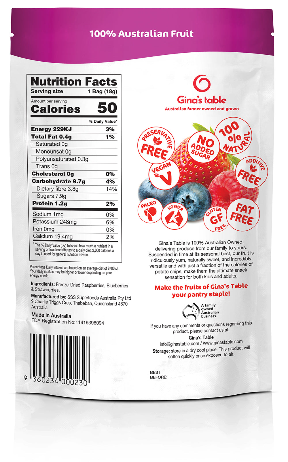 Freeze Dried Mixed Berries with Strawberries - 10 pack