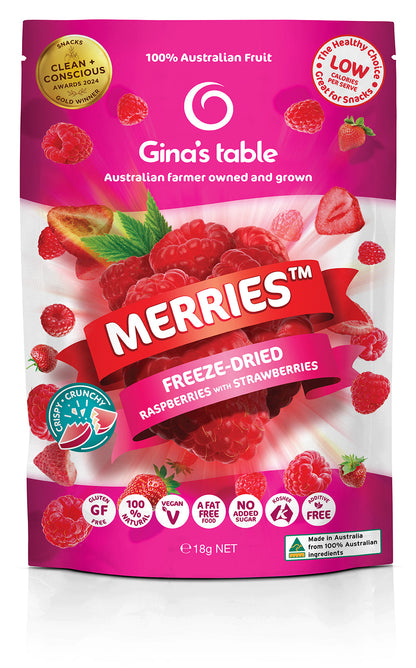 Freeze Dried Raspberries with Strawberries