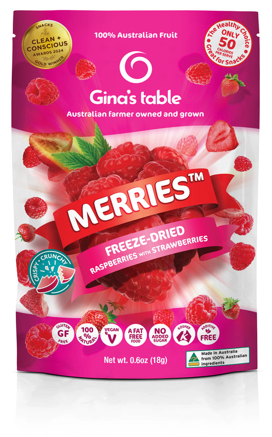 Freeze Dried Raspberries with Strawberries - 10 pack